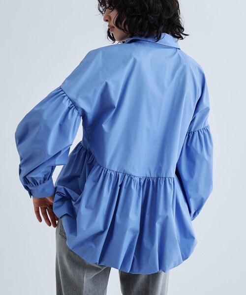 GALLEST（ギャレスト）の「バルーンペプラムブラウス（シャツ/ブラウス・レディース・ホワイト/ライトブルー/イエロー系その他/グリーン系・34/38）」の9枚目の写真