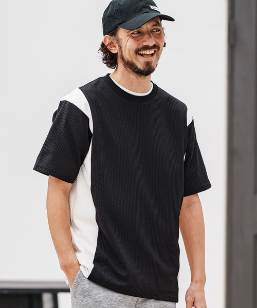 felkod(フィルコッド)の「mt9504- Cord Jersey Cut sew Tシャツ(Tシャツ/カットソー・メンズ・ホワイト/ブラック/ホワイト×ブラック・L/M/S)」の3枚目の写真