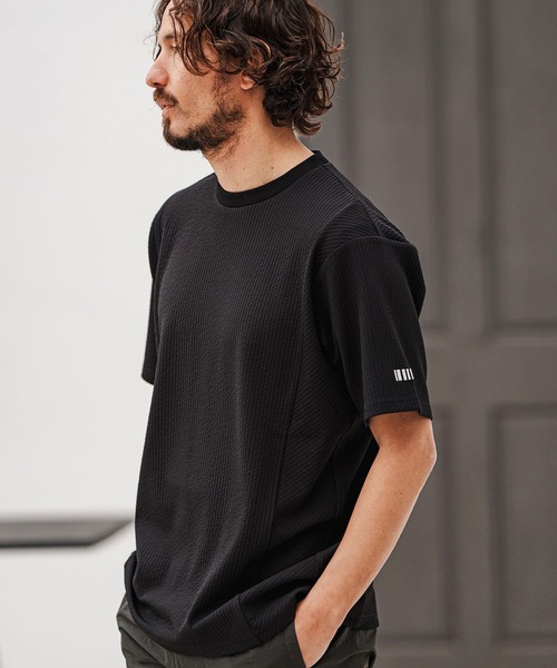 felkod(フィルコッド)の「mt9504- Cord Jersey Cut sew Tシャツ(Tシャツ/カットソー・メンズ・ホワイト/ブラック/ホワイト×ブラック・L/M/S)」の1枚目の写真