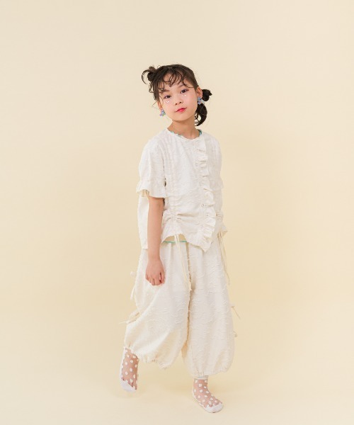 unica(ユニカ)の「ドロストフリルカーデブラウス(シャツ/ブラウス・キッズ・ブラック/オフホワイト/グリーン・M/L/XL/S)」の18枚目の写真