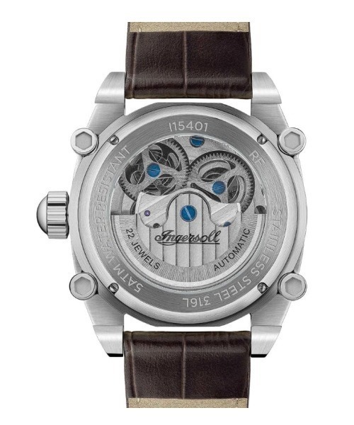 INGERSOLL(インガソール)の「「Ingersoll/インガソール」ザ ヴァーシティ オートマチックウォッチ ホワイトダイヤル ブラウンレザー 自動巻き 腕時計 メンズ(アナログ腕時計・メンズ・ブラウン・FREE)」の5枚目の写真