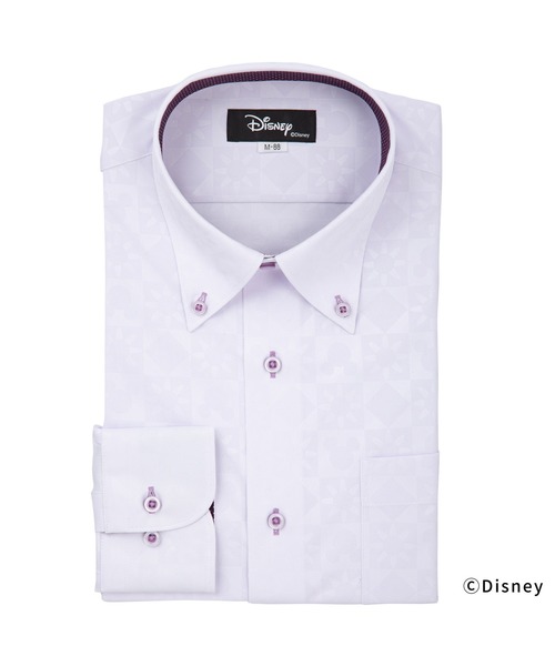 TOKYO SHIRTS(トウキョウシャツ)の「【Disney ディズニー】形態安定ノーアイロン ボタンダウン 長袖ストレッチビジネスワイシャツ(ビジネスシャツ・メンズ・ライトパープル・首回り39cm-裄丈88cm/首回り41cm-裄丈90cm/首回り42cm-裄丈90cm/首回り43cm-裄丈90cm/首回り45cm-裄丈82cm/首回り45cm-裄丈86cm/首回り45cm-裄丈90cm/首回り47cm-裄丈86cm/首回り47cm-裄丈90cm)」の1枚目の写真