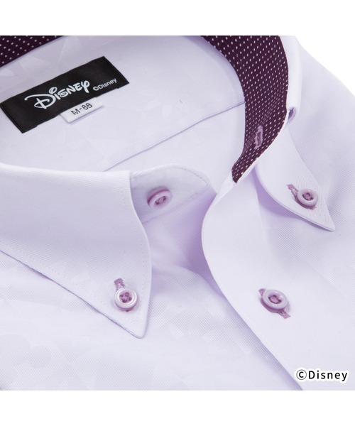 TOKYO SHIRTS(トウキョウシャツ)の「【Disney ディズニー】形態安定ノーアイロン ボタンダウン 長袖ストレッチビジネスワイシャツ(ビジネスシャツ・メンズ・ライトパープル・首回り39cm-裄丈88cm/首回り41cm-裄丈90cm/首回り42cm-裄丈90cm/首回り43cm-裄丈90cm/首回り45cm-裄丈82cm/首回り45cm-裄丈86cm/首回り45cm-裄丈90cm/首回り47cm-裄丈86cm/首回り47cm-裄丈90cm)」の2枚目の写真