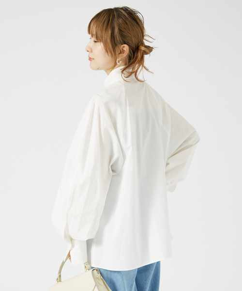 Rouge vif（ルージュヴィフ）の「ハイネックリボンブラウス2（シャツ/ブラウス・レディース・ホワイト/チャコールグレー・フリー）」の10枚目の写真
