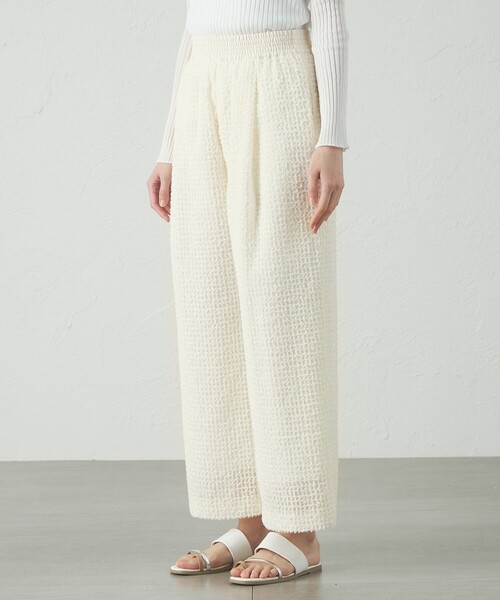 CAST:（キャストコロン）の「【セットアップ対応/オンでもオフでも活躍】フェザーシフォンイージーパンツ（その他パンツ・レディース・ブラック/オフホワイト・S/M/L）」の7枚目の写真