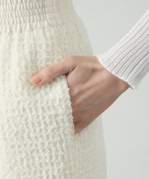 CAST:（キャストコロン）の「【セットアップ対応/オンでもオフでも活躍】フェザーシフォンイージーパンツ（その他パンツ・レディース・ブラック/オフホワイト・S/M/L）」の9枚目の写真