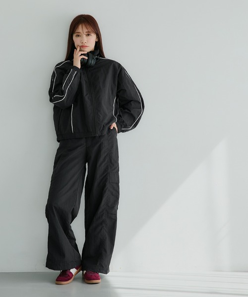 coca（coca）（コカ）の「ワッシャーナイロントラックジャケット（ブルゾン・レディース・グレー/ブラック・S/M/L）」の3枚目の写真