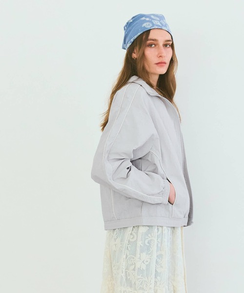 coca（coca）（コカ）の「ワッシャーナイロントラックジャケット（ブルゾン・レディース・グレー/ブラック・S/M/L）」の12枚目の写真