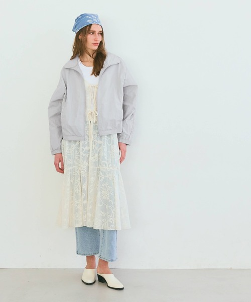coca（coca）（コカ）の「ワッシャーナイロントラックジャケット（ブルゾン・レディース・グレー/ブラック・S/M/L）」の13枚目の写真
