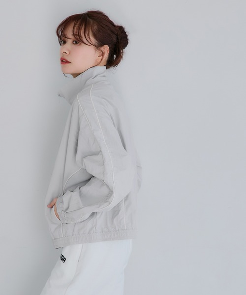 coca（coca）（コカ）の「ワッシャーナイロントラックジャケット（ブルゾン・レディース・グレー/ブラック・S/M/L）」の9枚目の写真