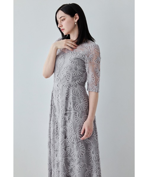 セール】フラワーレースフレアドレス 結婚式 成人式 二次会 同窓会