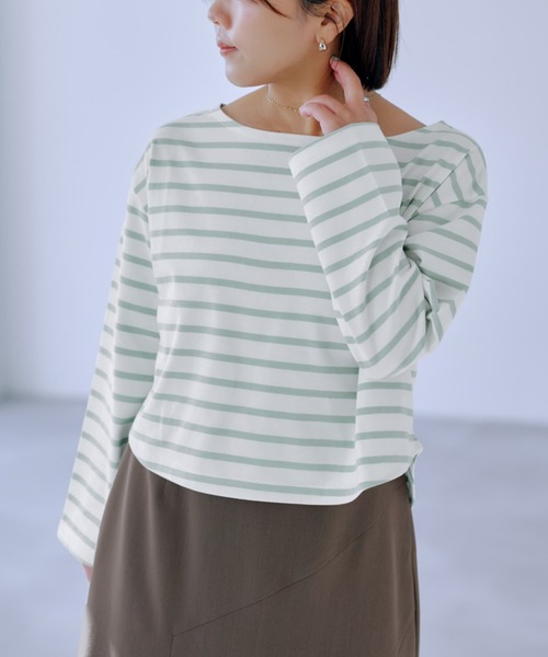 ボーダーショートロンT 【低身長・小柄女性】（Tシャツ