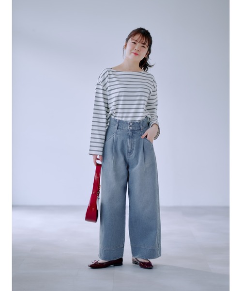 ホリディ　ボーダーパンツ ボーダーショートロンT 【低身長・小柄女性】（Tシャツ