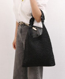 カシュカシュ cachecache / メタリックコードフリルハンドルトート