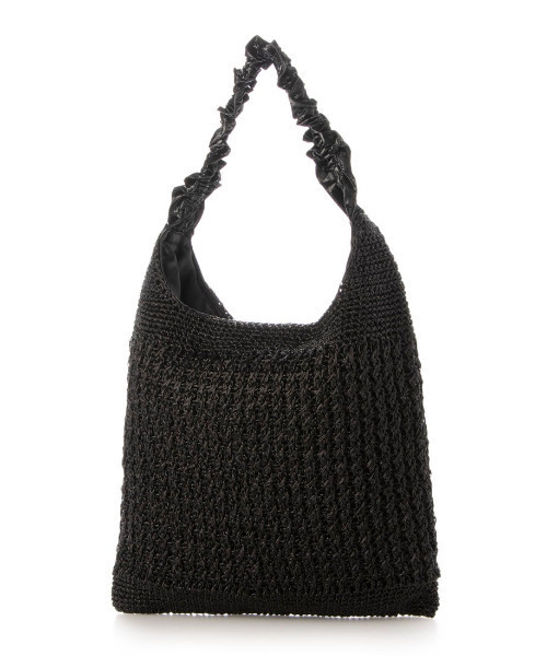 cache cache(カシュ カシュ)の「カシュカシュ cachecache / メタリックコードフリルハンドルトート(かごバッグ・レディース・ゴールド/シルバー/ブラック・FREE)」の4枚目の写真