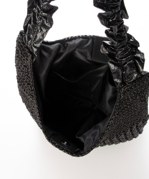 cache cache(カシュ カシュ)の「カシュカシュ cachecache / メタリックコードフリルハンドルトート(かごバッグ・レディース・ゴールド/シルバー/ブラック・FREE)」の6枚目の写真