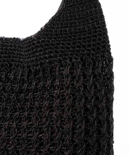 cache cache(カシュ カシュ)の「カシュカシュ cachecache / メタリックコードフリルハンドルトート(かごバッグ・レディース・ゴールド/シルバー/ブラック・FREE)」の7枚目の写真