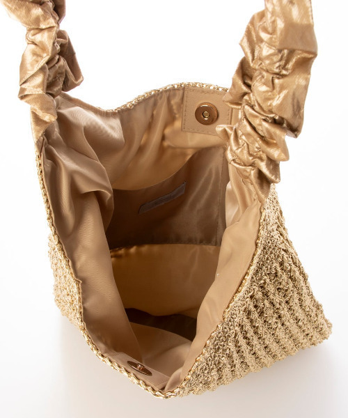 cache cache(カシュ カシュ)の「カシュカシュ cachecache / メタリックコードフリルハンドルトート(かごバッグ・レディース・ゴールド/シルバー/ブラック・FREE)」の16枚目の写真