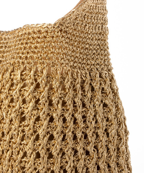 cache cache(カシュ カシュ)の「カシュカシュ cachecache / メタリックコードフリルハンドルトート(かごバッグ・レディース・ゴールド/シルバー/ブラック・FREE)」の17枚目の写真