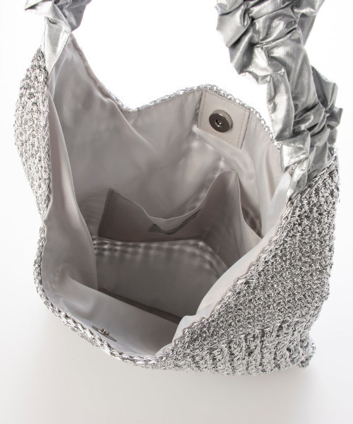 cache cache(カシュ カシュ)の「カシュカシュ cachecache / メタリックコードフリルハンドルトート(かごバッグ・レディース・ゴールド/シルバー/ブラック・FREE)」の12枚目の写真