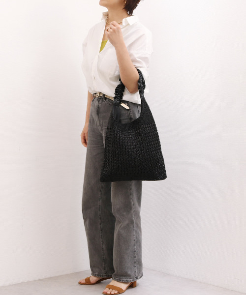 cache cache(カシュ カシュ)の「カシュカシュ cachecache / メタリックコードフリルハンドルトート(かごバッグ・レディース・ゴールド/シルバー/ブラック・FREE)」の20枚目の写真