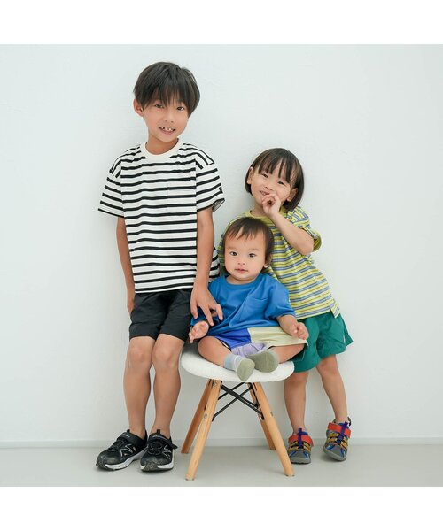 BREEZE（ブリーズ）の「【WEB限定/ジュニア対応】無地ボーダー半袖Tシャツ（Tシャツ/カットソー・キッズ・パープル/ライム/レンガ/レインボー/ピンク/グリーン/その他13/ベージュ/オレンジ/オフホワイト/その他12/ブルー/ブラック/チャコール/その他11/ミント・150/110/120/140/90/130/100）」の20枚目の写真