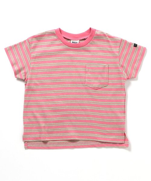 BREEZE（ブリーズ）の「【WEB限定/ジュニア対応】無地ボーダー半袖Tシャツ（Tシャツ/カットソー・キッズ・パープル/ライム/レンガ/レインボー/ピンク/グリーン/その他13/ベージュ/オレンジ/オフホワイト/その他12/ブルー/ブラック/チャコール/その他11/ミント・150/110/120/140/90/130/100）」の11枚目の写真