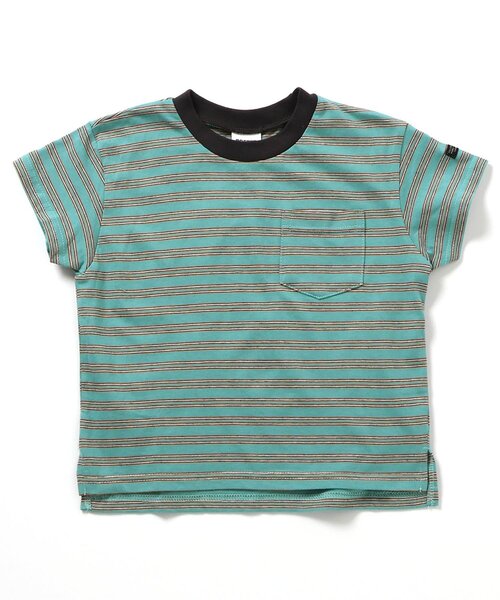 BREEZE（ブリーズ）の「【WEB限定/ジュニア対応】無地ボーダー半袖Tシャツ（Tシャツ/カットソー・キッズ・パープル/ライム/レンガ/レインボー/ピンク/グリーン/その他13/ベージュ/オレンジ/オフホワイト/その他12/ブルー/ブラック/チャコール/その他11/ミント・150/110/120/140/90/130/100）」の8枚目の写真