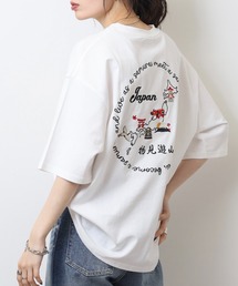 ATELANE アソート ワンポイント刺繍 バック刺繍オーバーサイズ 半袖Tシャツ