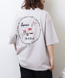 ATELANE アソート ワンポイント刺繍 バック刺繍オーバーサイズ 半袖Tシャツ