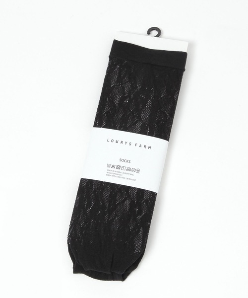 LOWRYS FARM（ローリーズファーム）の「レースソックス　286958（ソックス/靴下・レディース・ブラック/オフホワイト・FREE）」の2枚目の写真