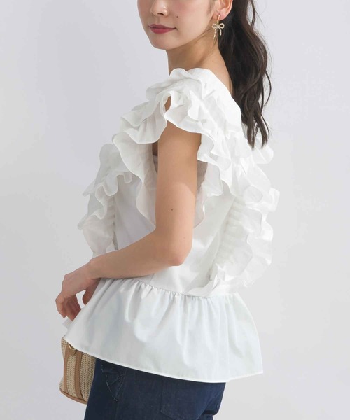 PICCIN PERLA（ピッチンペルラ）の「ラッフルフリルブラウス（シャツ/ブラウス・レディース・オフホワイト/ブラック・M）」の11枚目の写真