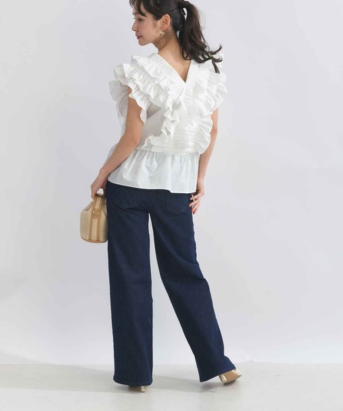 PICCIN PERLA（ピッチンペルラ）の「ラッフルフリルブラウス（シャツ/ブラウス・レディース・オフホワイト/ブラック・M）」の15枚目の写真