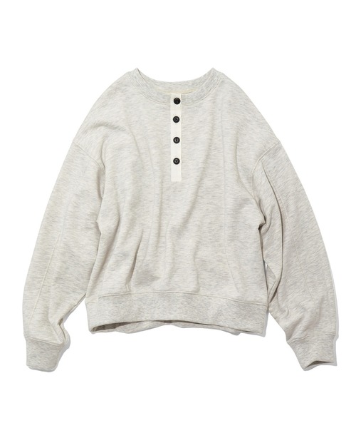 MEDE19F(メデジュウキュウ)の「BRAND NEW MIX STYLE ヘンリーネックスウェット(スウェット・レディース・グレイッシュベージュ・3L/LL/L/M/S)」の12枚目の写真