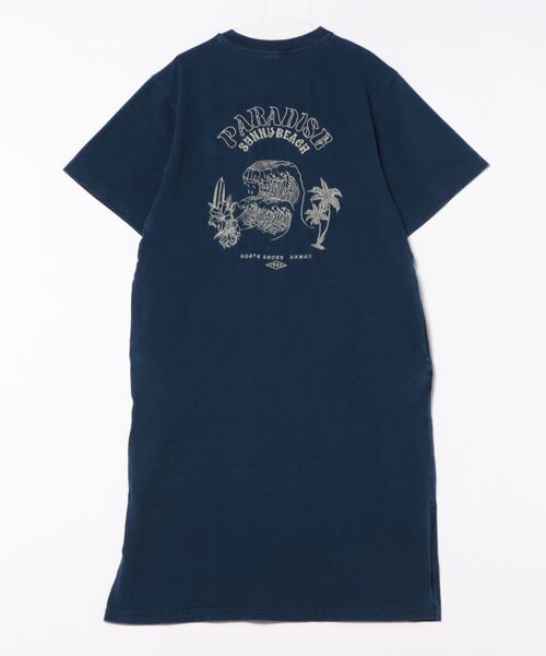 Kahiko(カヒコ)の「【Kahiko】SURF&Palms ユーイングTシャツワンピース(ワンピース・レディース・ライトブルー/グレー/ダークブルー・FREE)」の1枚目の写真