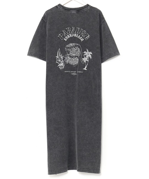 Kahiko(カヒコ)の「【Kahiko】SURF&Palms ユーイングTシャツワンピース(ワンピース・レディース・ライトブルー/グレー/ダークブルー・FREE)」の2枚目の写真