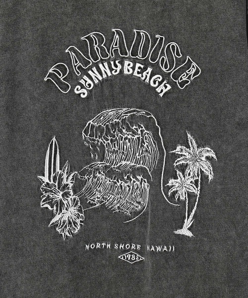 Kahiko(カヒコ)の「【Kahiko】SURF&Palms ユーイングTシャツワンピース(ワンピース・レディース・ライトブルー/グレー/ダークブルー・FREE)」の5枚目の写真
