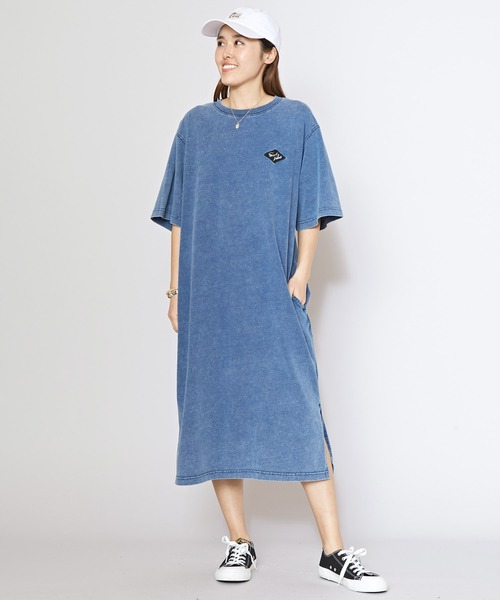 Kahiko(カヒコ)の「【Kahiko】SURF&Palms ユーイングTシャツワンピース(ワンピース・レディース・ライトブルー/グレー/ダークブルー・FREE)」の8枚目の写真