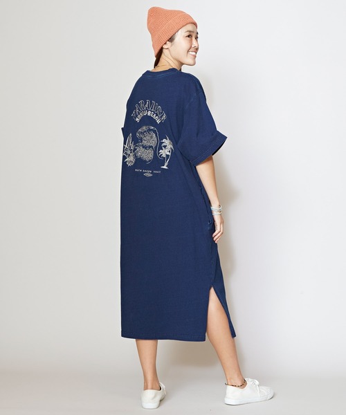 Kahiko(カヒコ)の「【Kahiko】SURF&Palms ユーイングTシャツワンピース(ワンピース・レディース・ライトブルー/グレー/ダークブルー・FREE)」の15枚目の写真