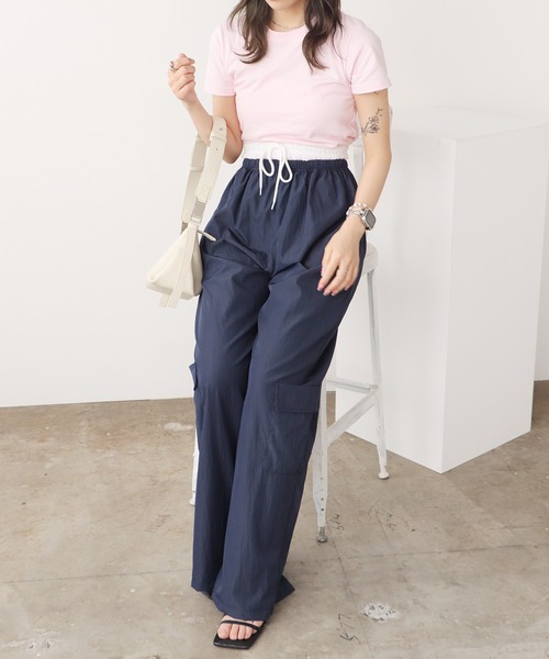 ROOPTOKYO(ループトウキョウ)の「Lace Layered Wide Cargo Pants / レースレイヤード風ワイドカーゴパンツ 秋物 秋服 2026年秋冬(その他パンツ・レディース・ネイビー/ブラック/カーキ・FREE)」の16枚目の写真