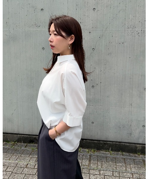 セール】【夏に嬉しい機能付き】ドルマンクロップドシャツ