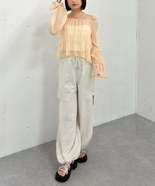 archives（アルシーヴ）の「サイドカットアウトスウェットパンツ（スウェットパンツ・レディース・オートミール/グレー・MEDIUM）」の6枚目の写真