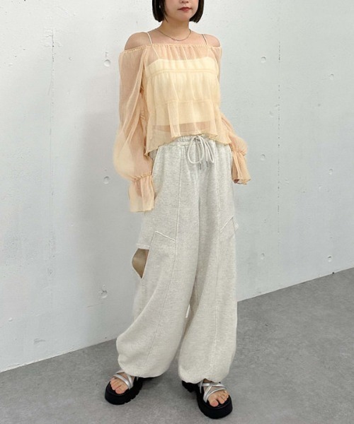 COZY WORLDWIDE カットアウト パンツ Sculpted White ○関送込○ mideal ジーンズ デニム デニムパンツ cut out design wide