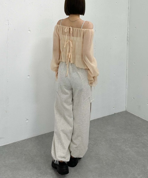 archives（アルシーヴ）の「サイドカットアウトスウェットパンツ（スウェットパンツ・レディース・オートミール/グレー・MEDIUM）」の9枚目の写真