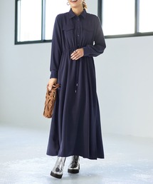 【LUXE】ウエストマークシャツワンピース