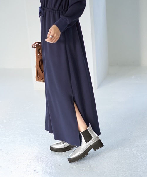 STYLE DELI（スタイルデリ）の「【LUXE】ウエストマークシャツワンピース（ワンピース・レディース・ネイビー/グリーン系その他・2/1）」の9枚目の写真