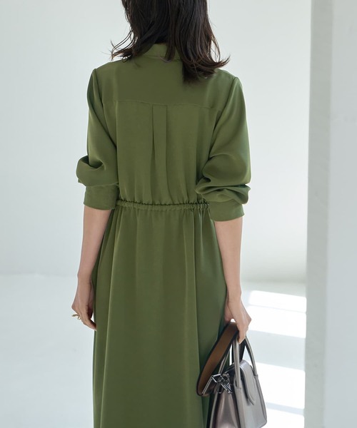 STYLE DELI（スタイルデリ）の「【LUXE】ウエストマークシャツワンピース（ワンピース・レディース・ネイビー/グリーン系その他・2/1）」の16枚目の写真