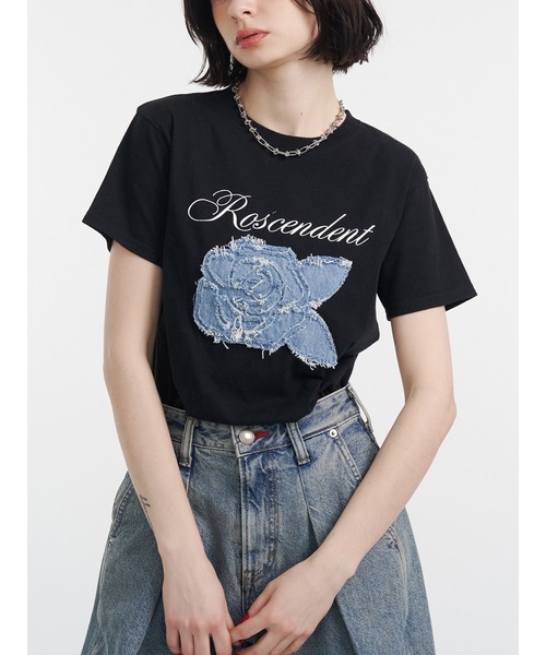 jouetie（ジュエティ）の「ローズドッキングTシャツ（Tシャツ/カットソー・レディース・レッド/オフホワイト/ブラック・MEDIUM）」の3枚目の写真