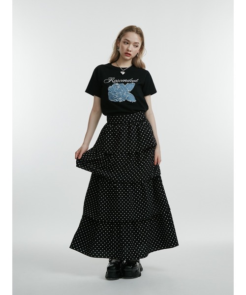 jouetie（ジュエティ）の「ローズドッキングTシャツ（Tシャツ/カットソー・レディース・レッド/オフホワイト/ブラック・MEDIUM）」の8枚目の写真