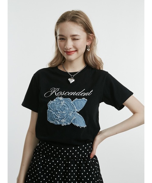 jouetie（ジュエティ）の「ローズドッキングTシャツ（Tシャツ/カットソー・レディース・レッド/オフホワイト/ブラック・MEDIUM）」の5枚目の写真